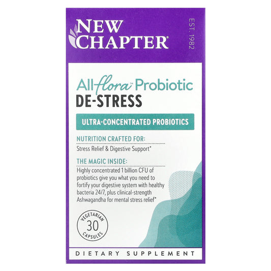 New Chapter, All-Flora™ Probiotic, De-Stress, 30 Vegetarian Capsules