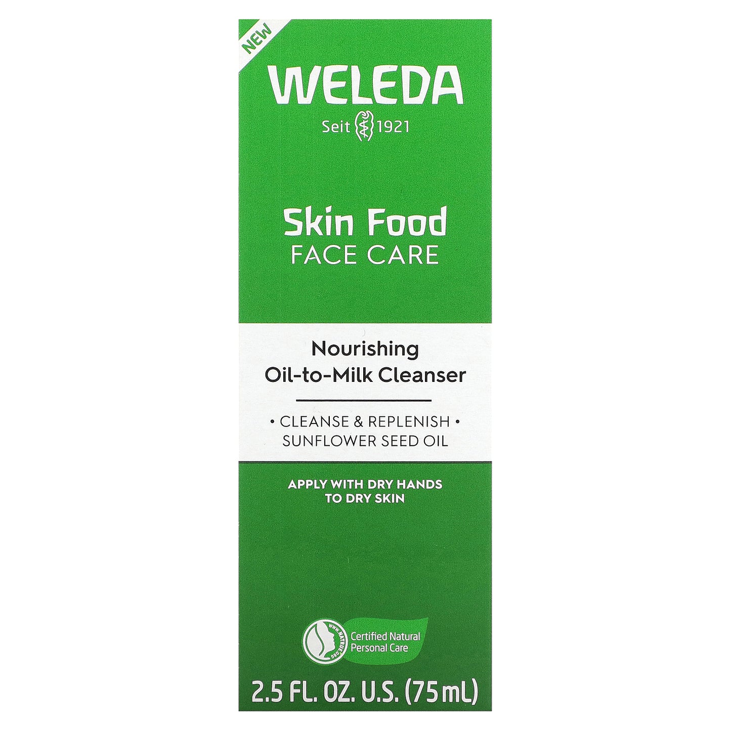 Weleda, Skin Food Face Care, Nourishing Oil-To-Milk Cleanser, 2.5 fl oz (75 ml)