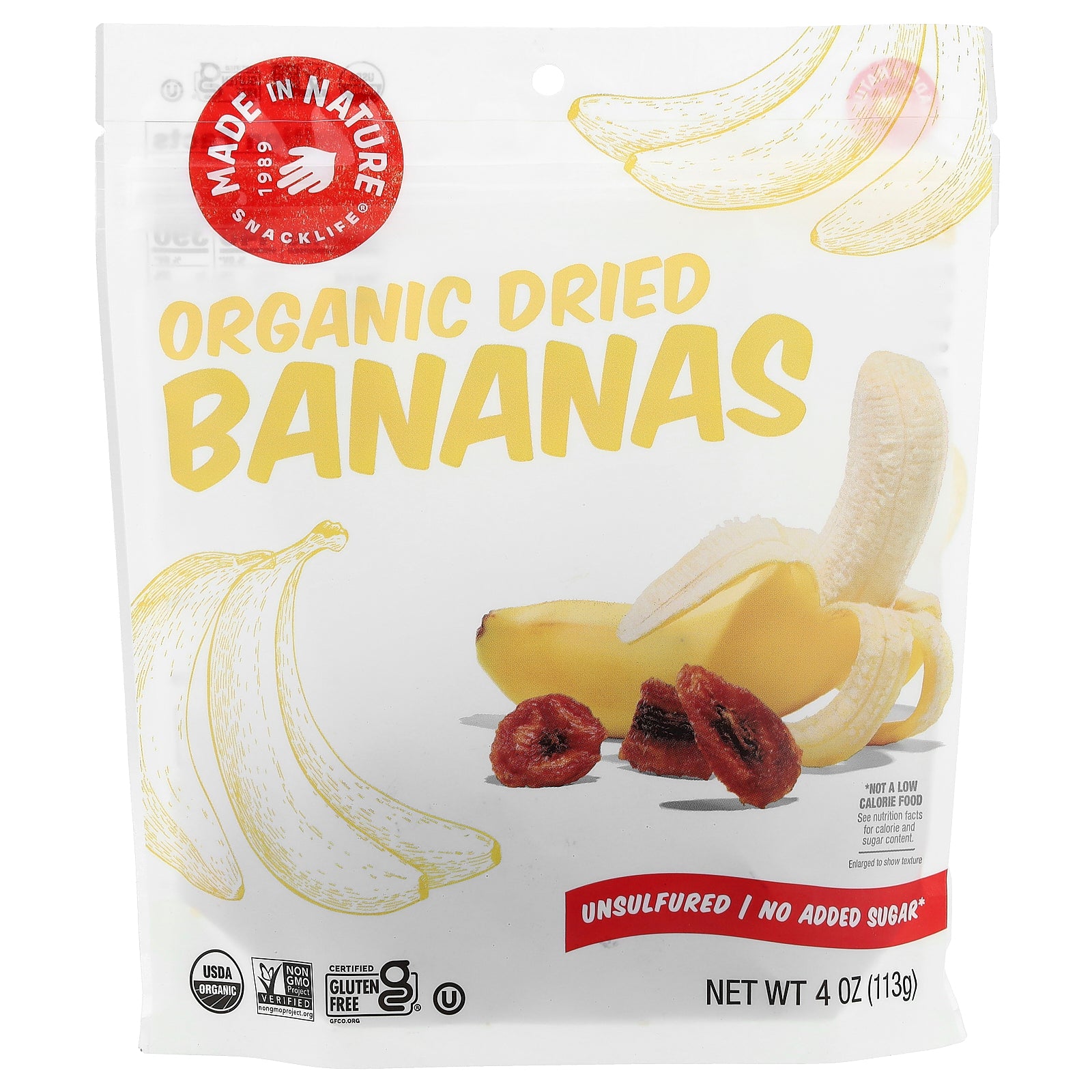 Made in Nature, Organic Dried Banana, 4 oz (113 g)