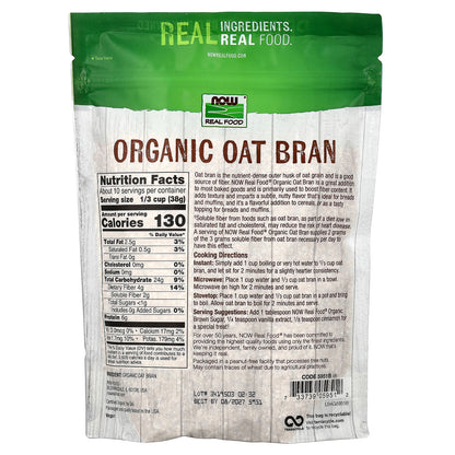 NOW Foods, Real Food, Organic Oat Bran, 14 oz (397 g)