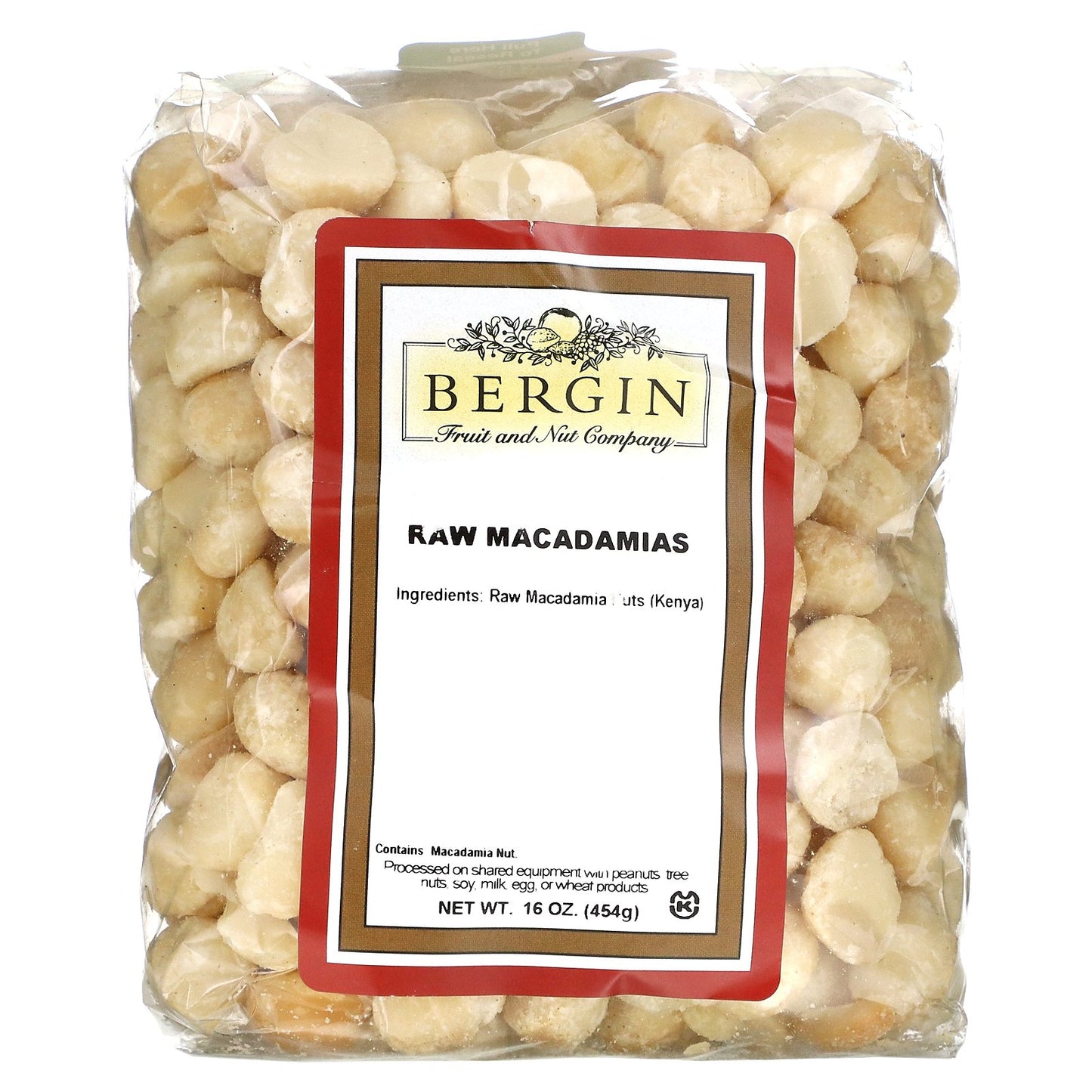 Bergin Fruit and Nut Company, Raw Macadamias, 16 oz (454 g)