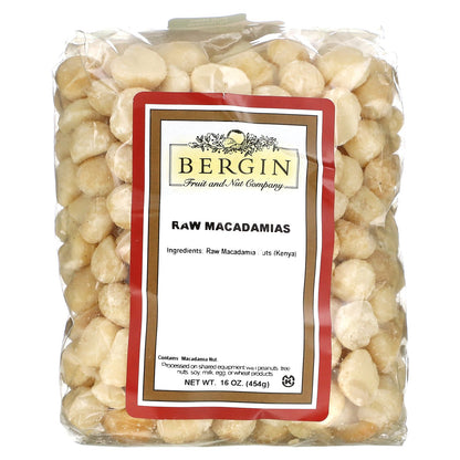 Bergin Fruit and Nut Company, Raw Macadamias, 16 oz (454 g)