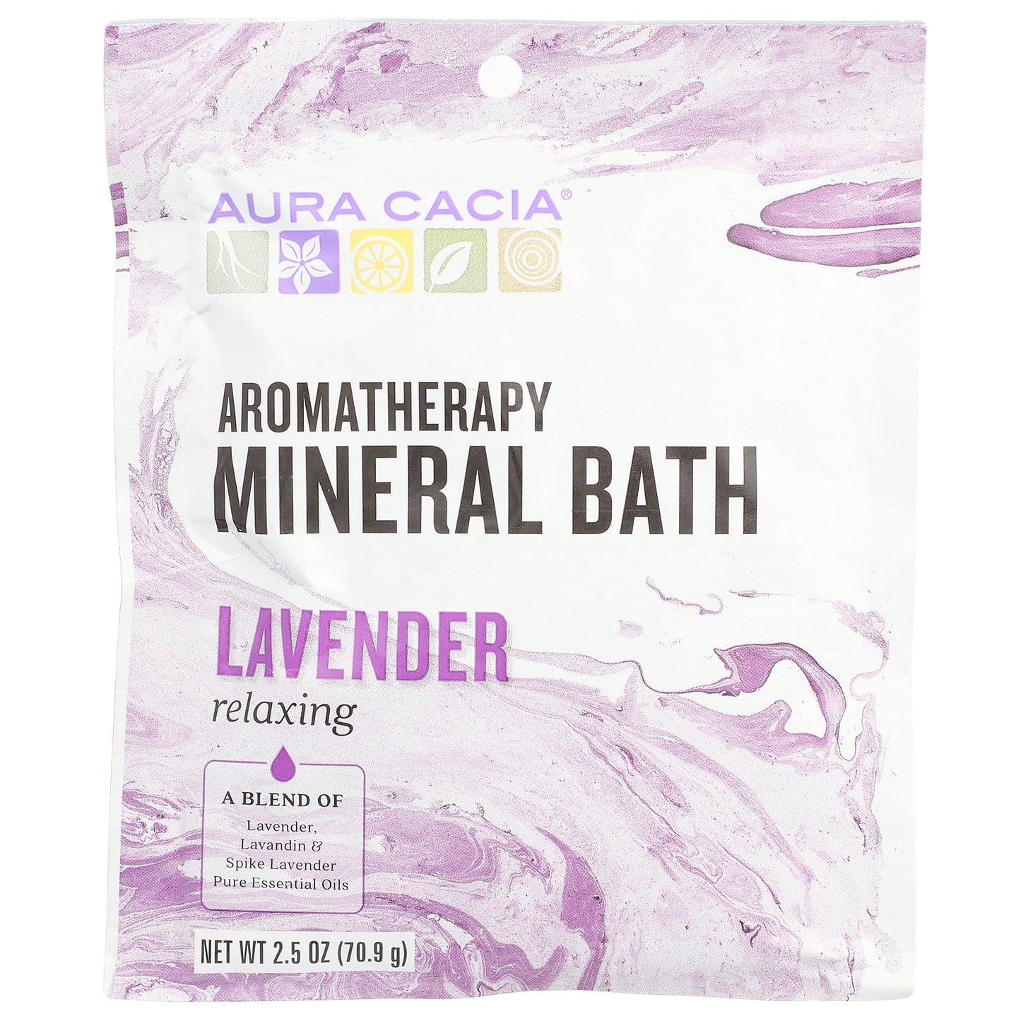Aura Cacia, Aromatherapy Mineral Bath, Lavender, 2.5 oz (70.9 g)