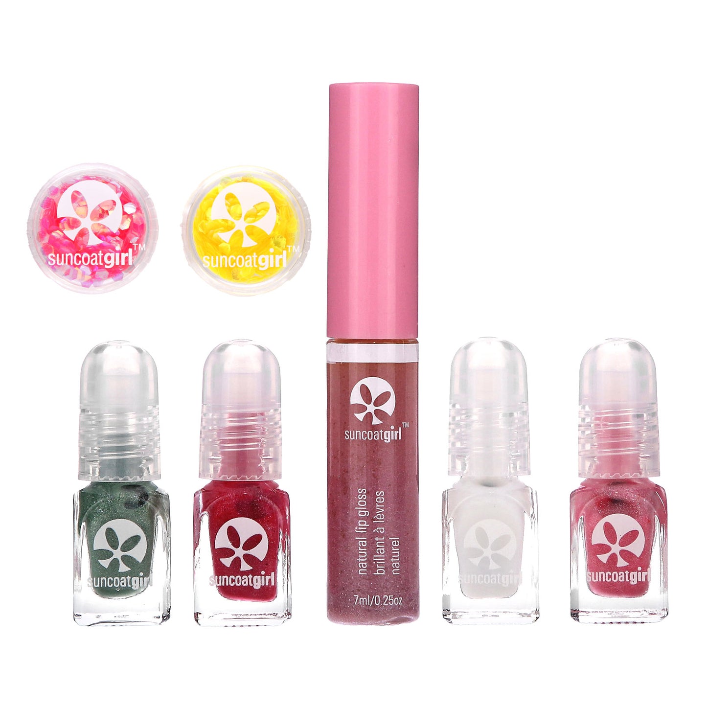 SuncoatGirl, Lip Gloss, Nail Sparkle Kit, 7 Piece Kit