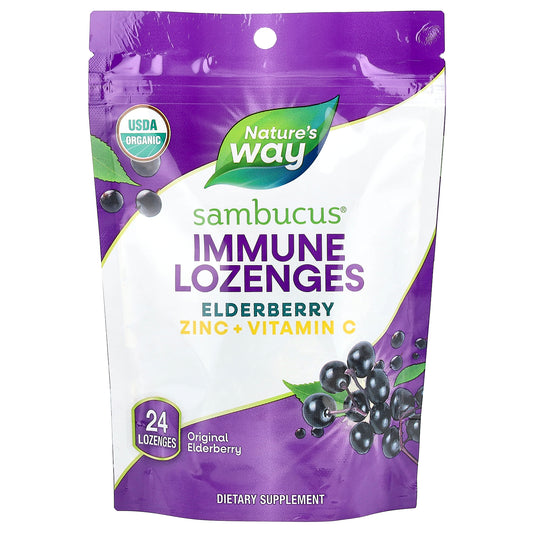 Nature's Way, Sambucus® Elderberry, Immune Lozenges, Original Elderberry, 24 Lozenges