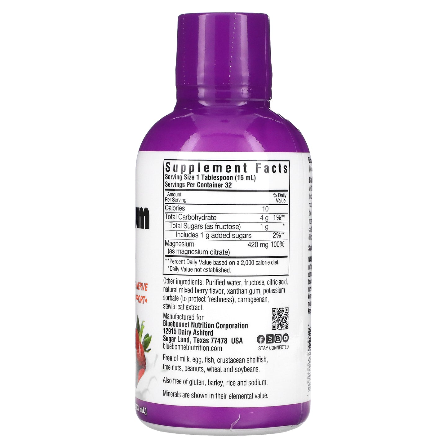 Bluebonnet Nutrition, Liquid Magnesium Citrate, Mixed Berry, 16 fl oz (473 ml)