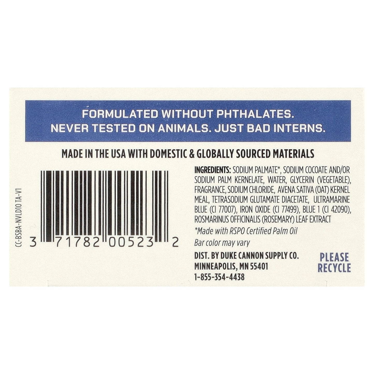 Duke Cannon Supply Co., Big Brick Of Bar Soap®, Naval Diplomacy, 10 oz (283 g)