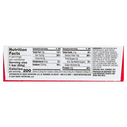 Quest Nutrition, Protein Bar, Strawberry Shortcake, 4 Bars, 2.12 oz (60 g) Each