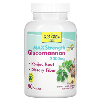 Natural Balance, Glucomannan™, Maximum Strength, 2,000 mg, 90 Capsules (666 mg per Capsule)