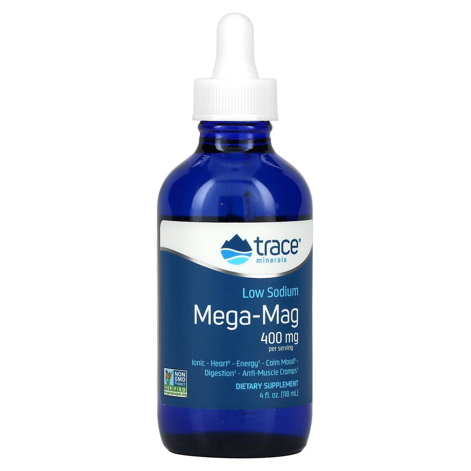 Trace Minerals ®, Low Sodium Mega-Mag, 400 mg, 4 fl oz (118 ml)