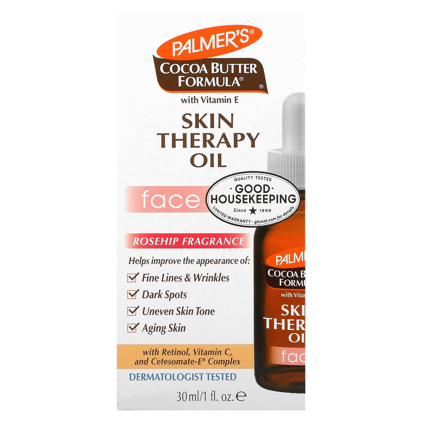 Palmer's, Cocoa Butter Formula with Vitamin E, Skin Therapy Oil, Face, Rosehip, 1 fl oz (30 ml)