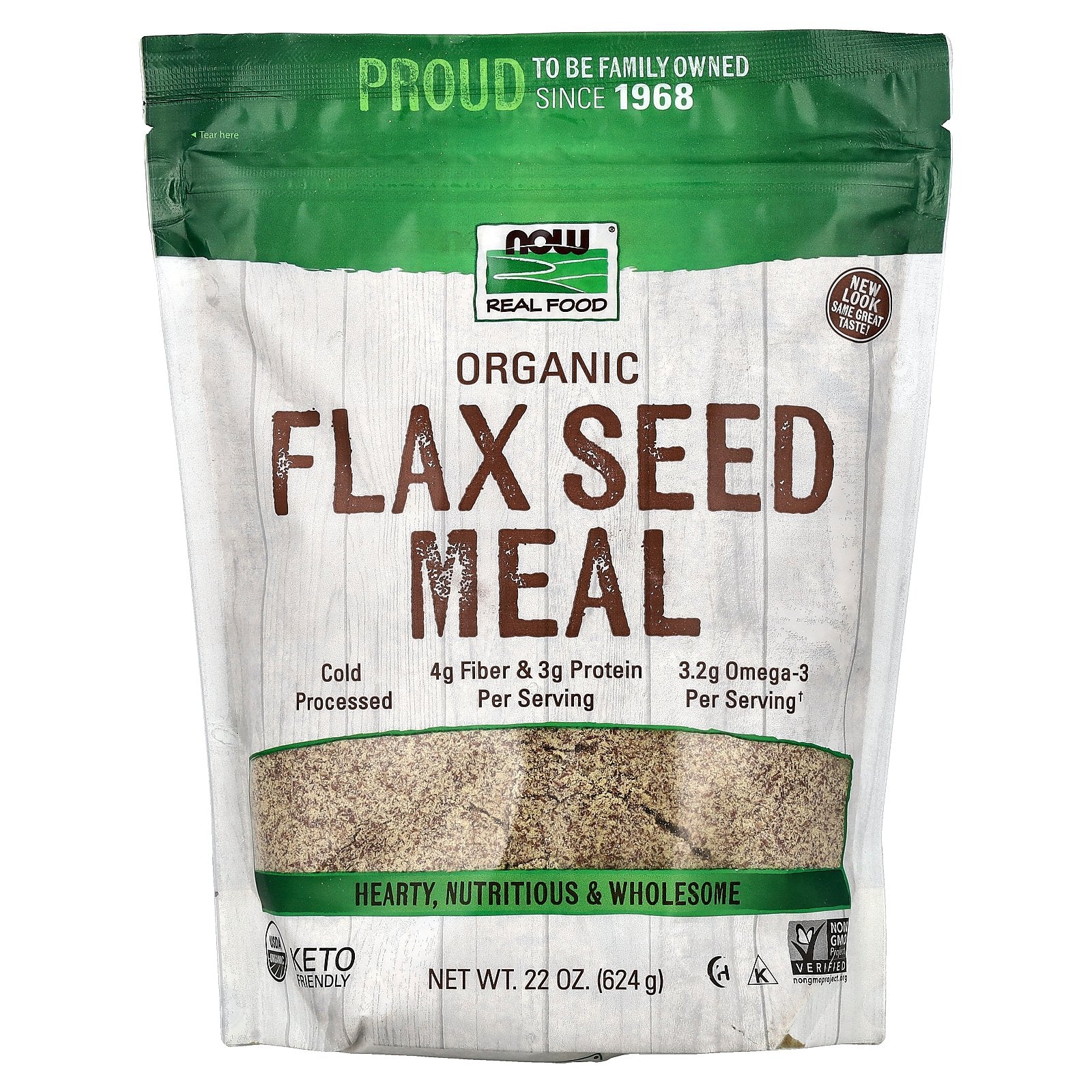 NOW Foods, Real Food, Organic Flax Seed Meal, 22 oz (624 g)