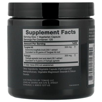 Toniiq, Tongkat Ali + Fadogia, 120 Capsules