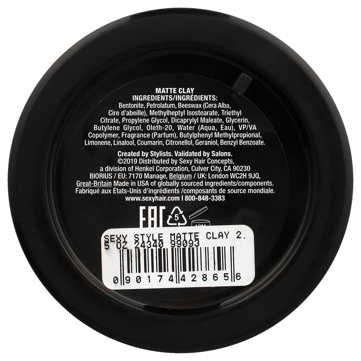 SexyHair, Matte Clay, Texturizing, 2.5 oz (70 g)
