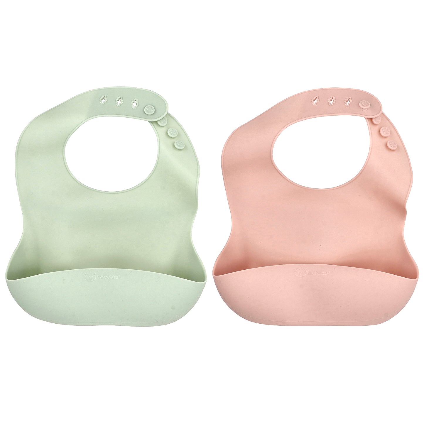 KeaBabies, Prep Silicone Bibs, 3-36 Months, Mellow, 2 Pack