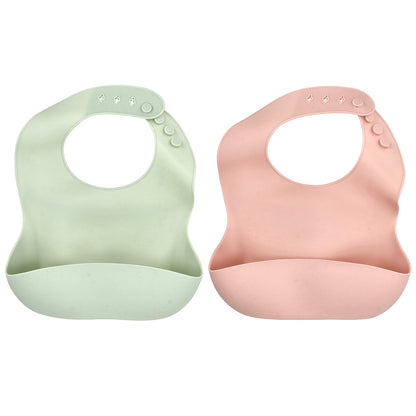 KeaBabies, Prep Silicone Bibs, 3-36 Months, Mellow, 2 Pack