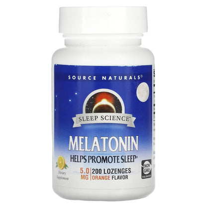 Source Naturals, Melatonin, Orange, 5 mg, 200 Lozenges