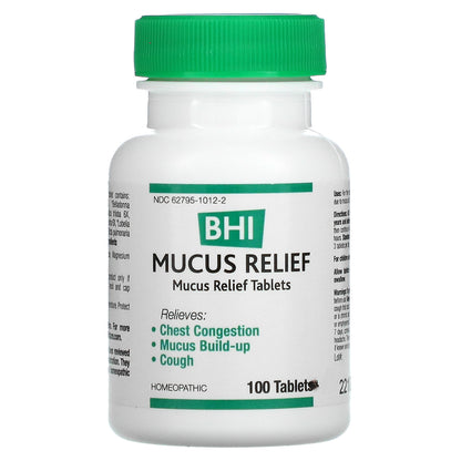 MediNatura, BHI, Mucus Relief, 100 Tablets