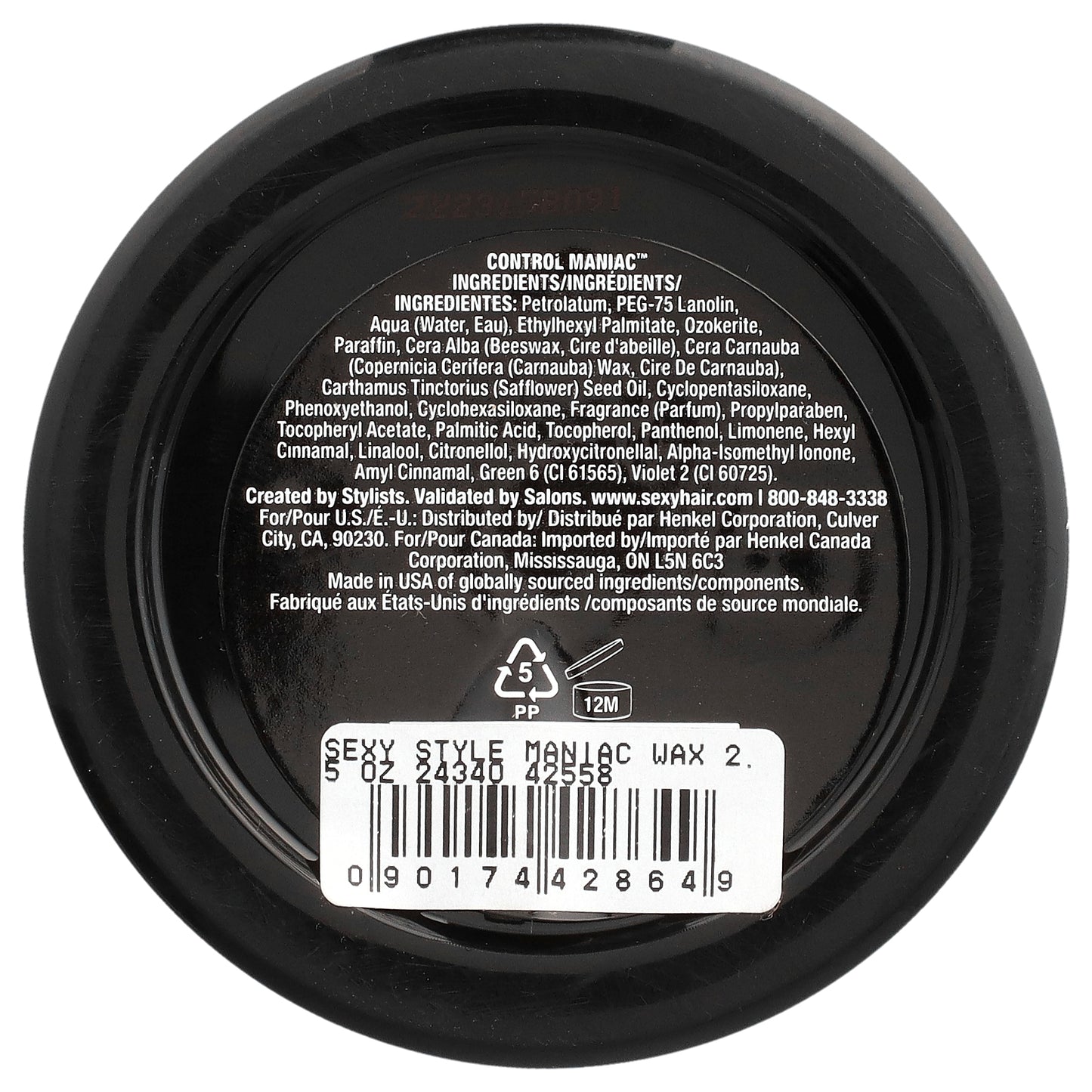 SexyHair, Style, Control Maniac, Styling Wax, 2.5 oz (70 g)