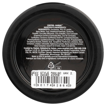 SexyHair, Style, Control Maniac, Styling Wax, 2.5 oz (70 g)