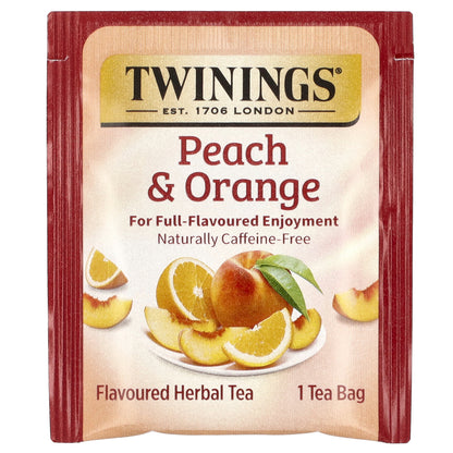 Twinings, Herbal Tea, Peach & Orange, Caffeine-Free, 20 Tea Bags, 1.76 oz (50 g)