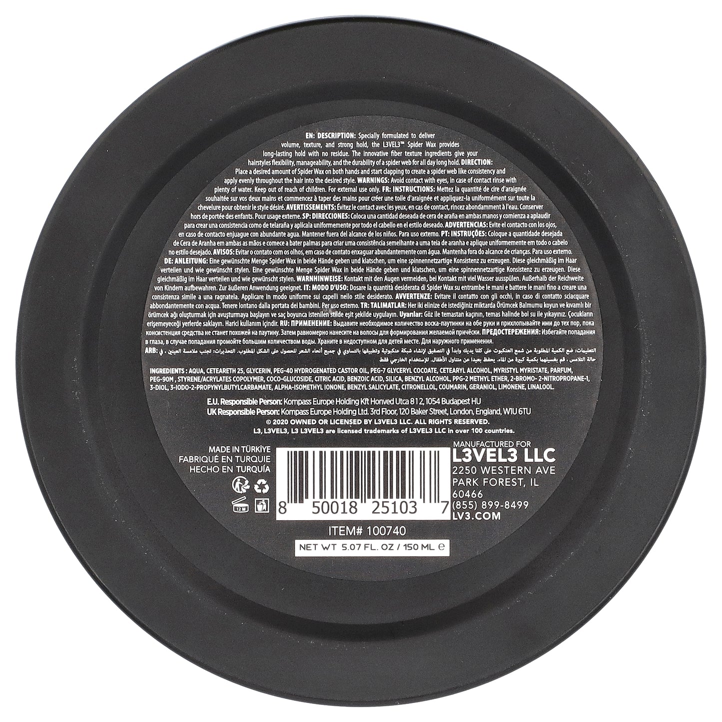 Level 3, Spider Wax, 5.07 fl oz (150 ml)