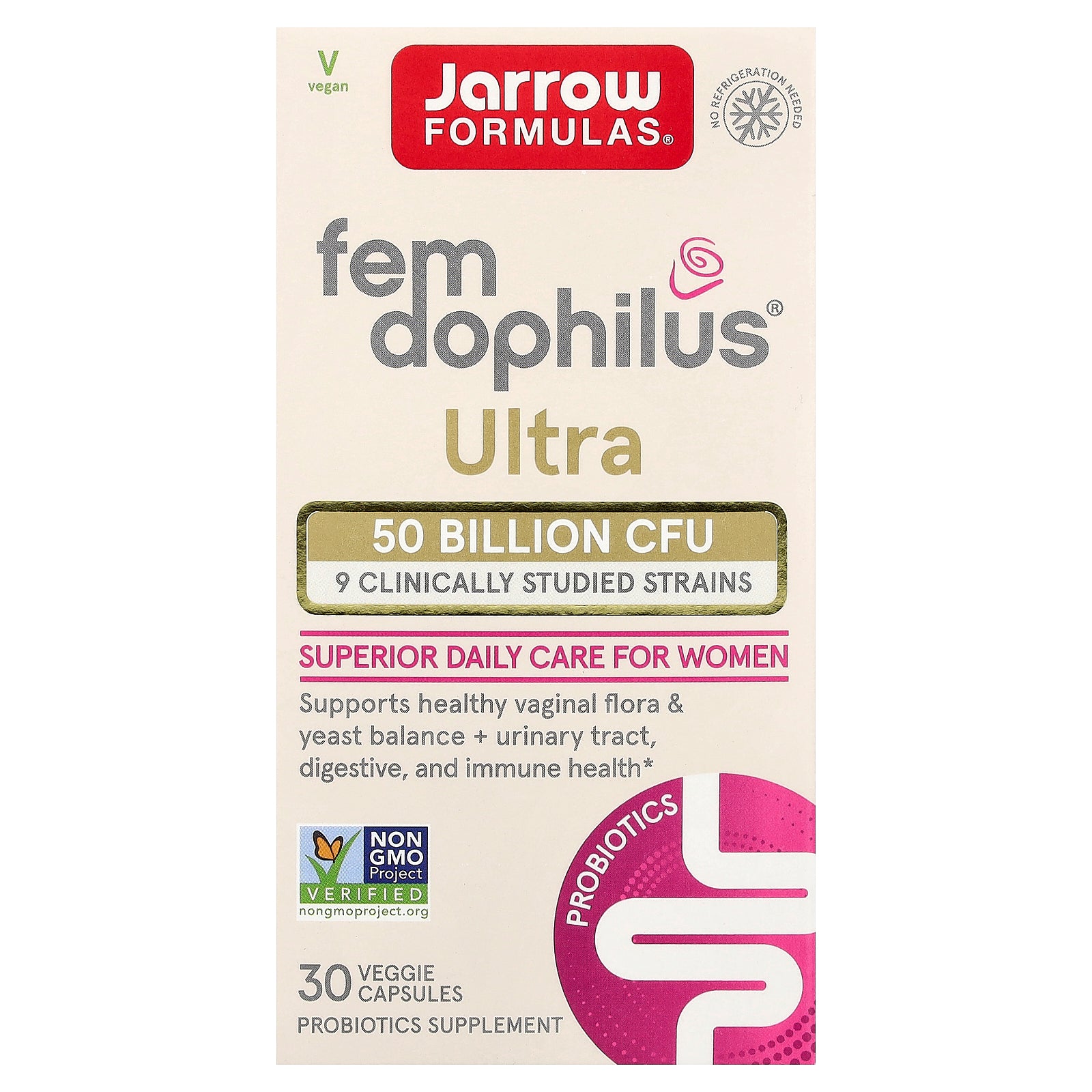 Jarrow Formulas, Fem-Dophilus® Ultra, 30 Veggie Capsules