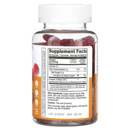 Lifeable, Kids Probiotic Gummies, Berry, 60 Gummies