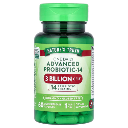 Nature's Truth, One Daily Advanced Probiotic-14, 3 Billion CFU, 60 Quick Release Capsules