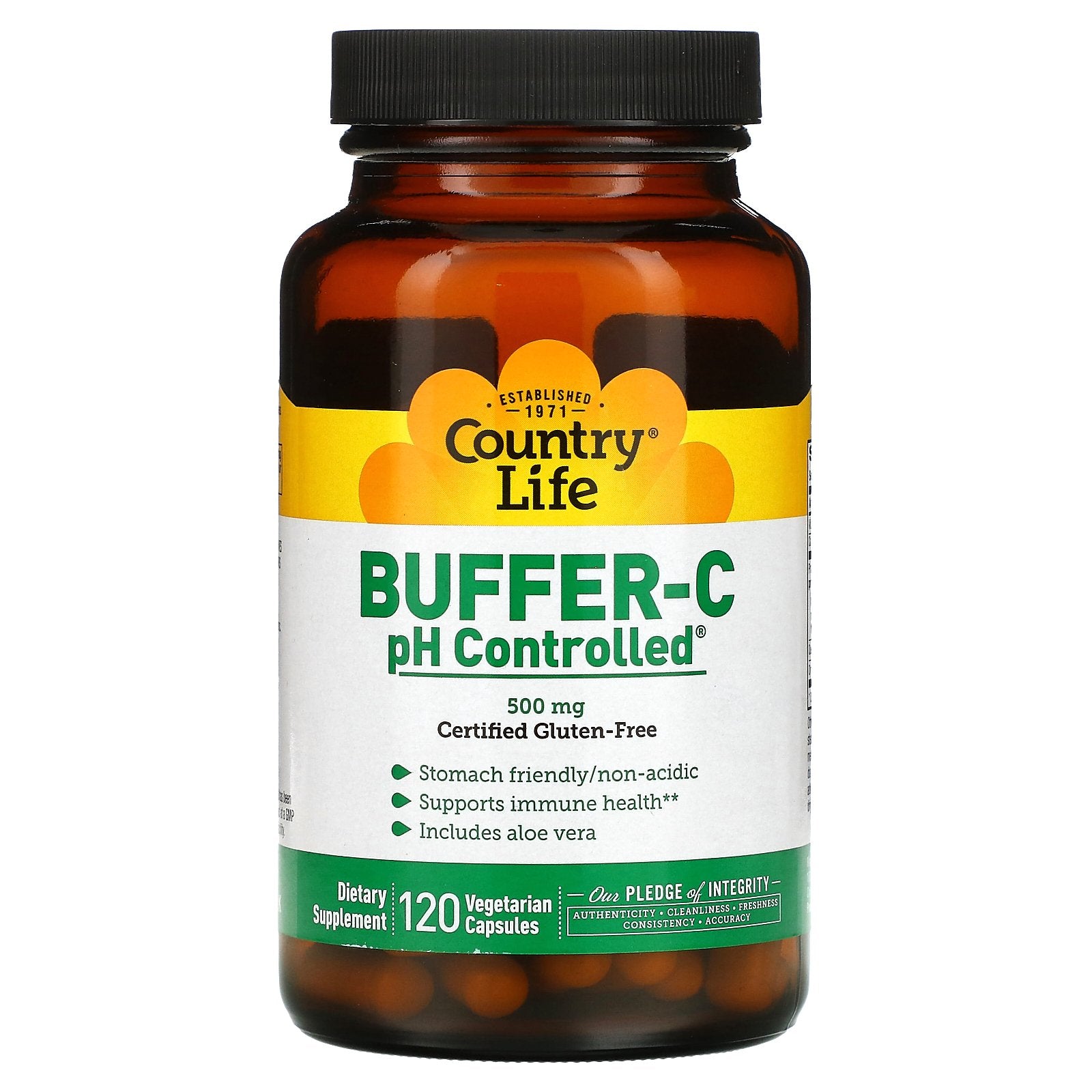 Country Life, Buffer-C, pH Controlled, 500 mg, 120 Vegetarian Capsules