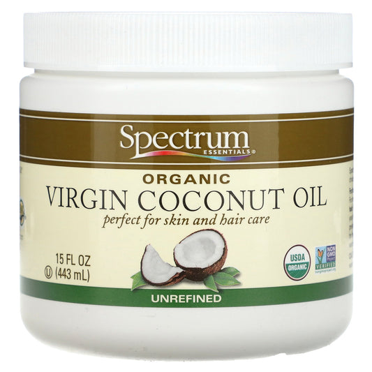 Spectrum Essentials, Organic Unrefined Virgin Coconut Oil, 15 fl oz (443 ml)