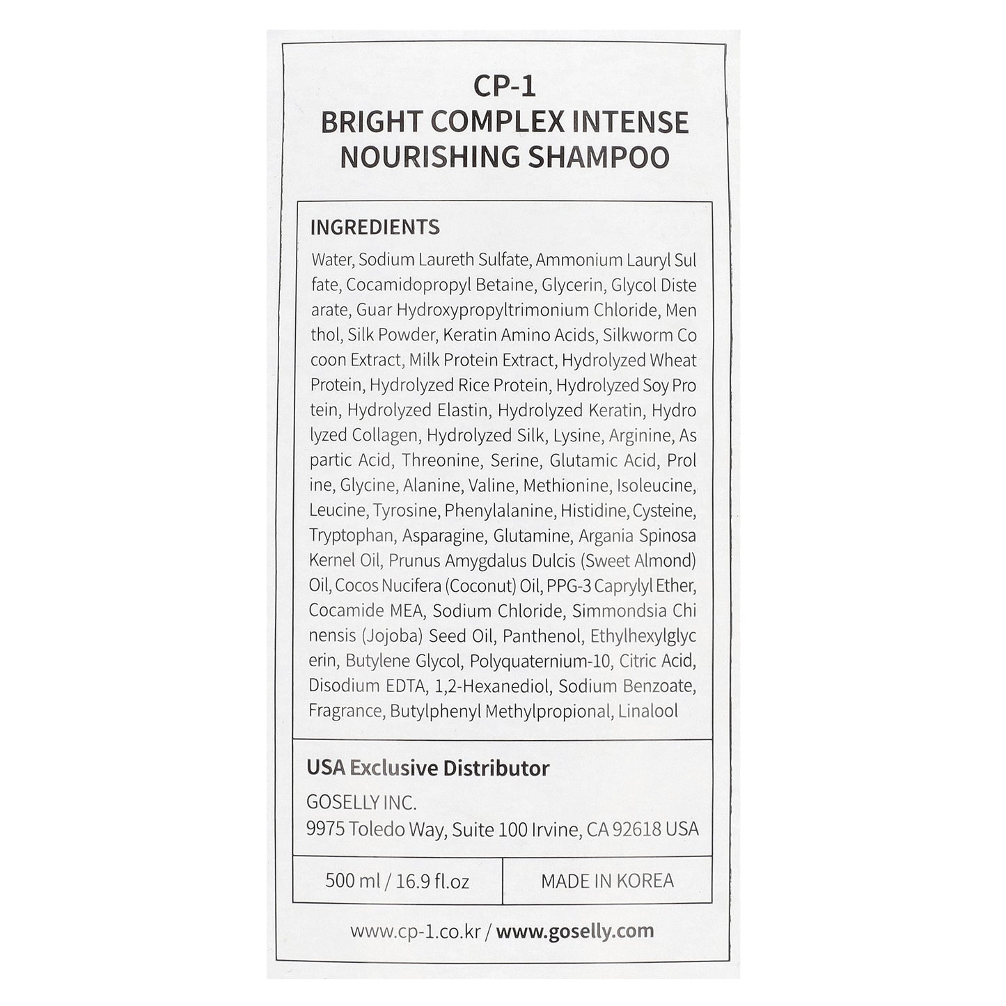 CP-1, Bright Complex Intense Nourishing Shampoo, 16.9 fl oz (500 ml)