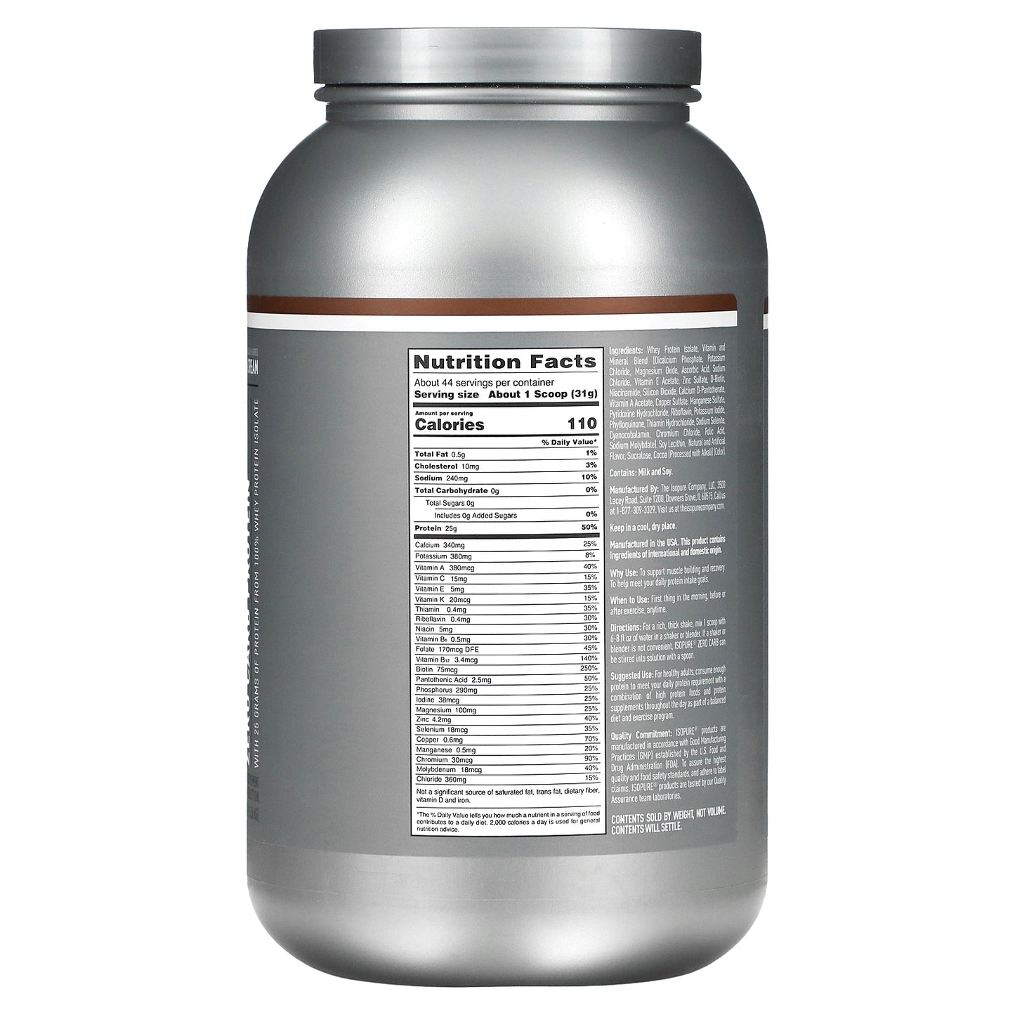 Isopure, Zero Carb, Protein Powder, Cookies & Cream, 3 lb (1.36 kg)