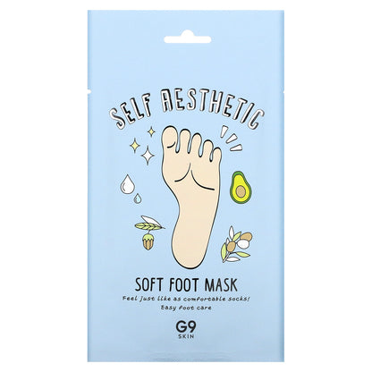 G9skin, Self Aesthetic, Soft Foot Mask, 5 Masks, 0.40 fl oz (12 ml)