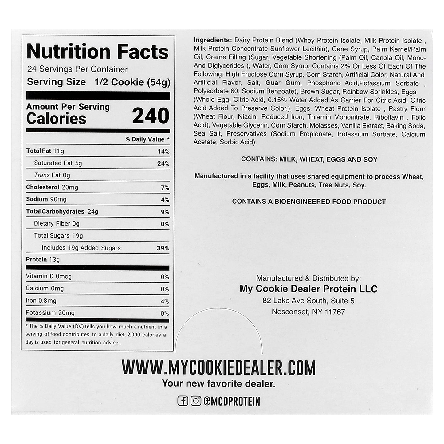 My Cookie Dealer Protein, Protein Cookie, Birthday Cake, 12 Cookies, 3.8 oz (108 g) Each