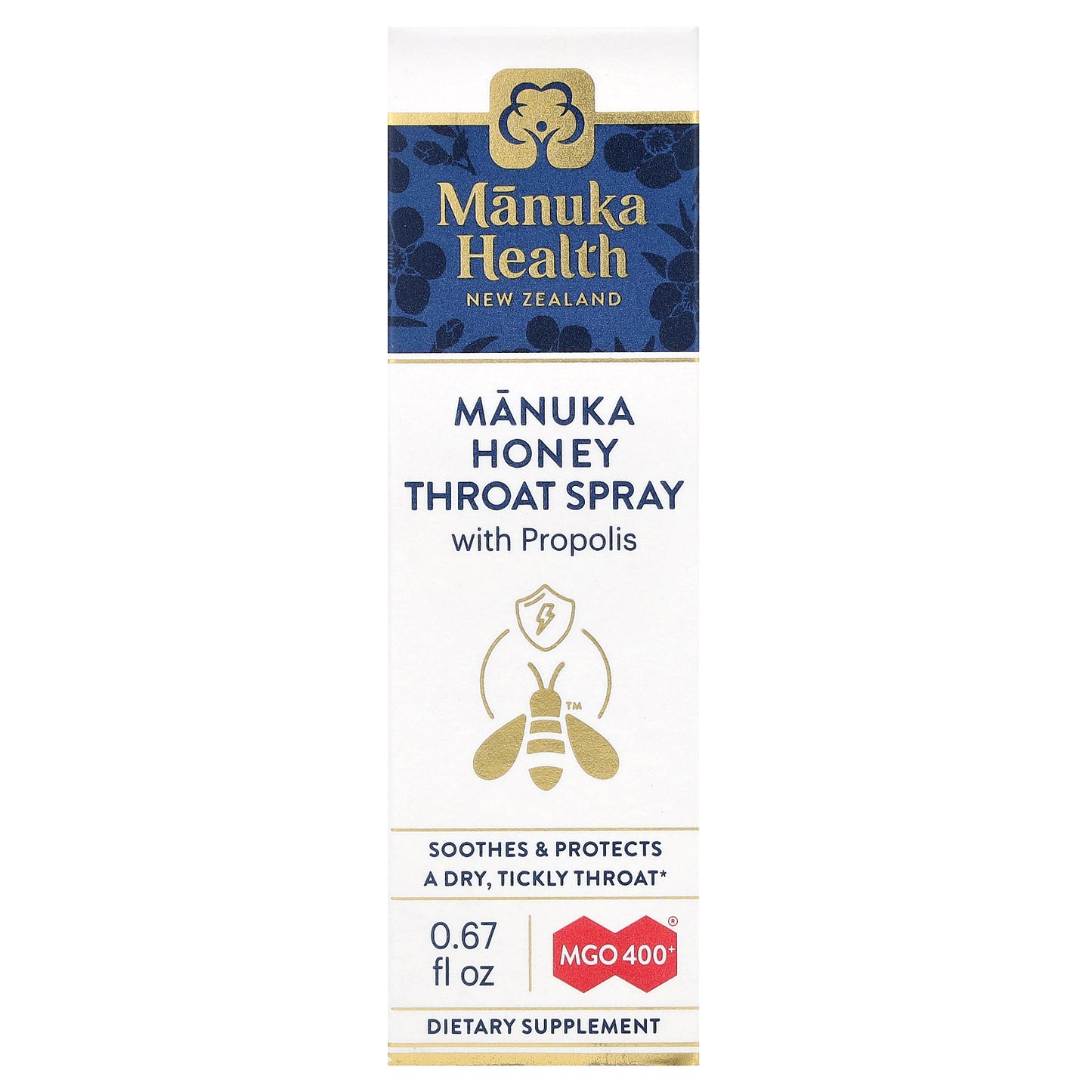 Manuka Health, Manuka Honey Throat Spray with Propolis, MGO 400+, 0.67 fl oz