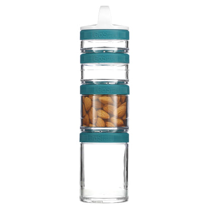 GoStak, Portable Stackable Containers, Teal, Starter 4 Pack