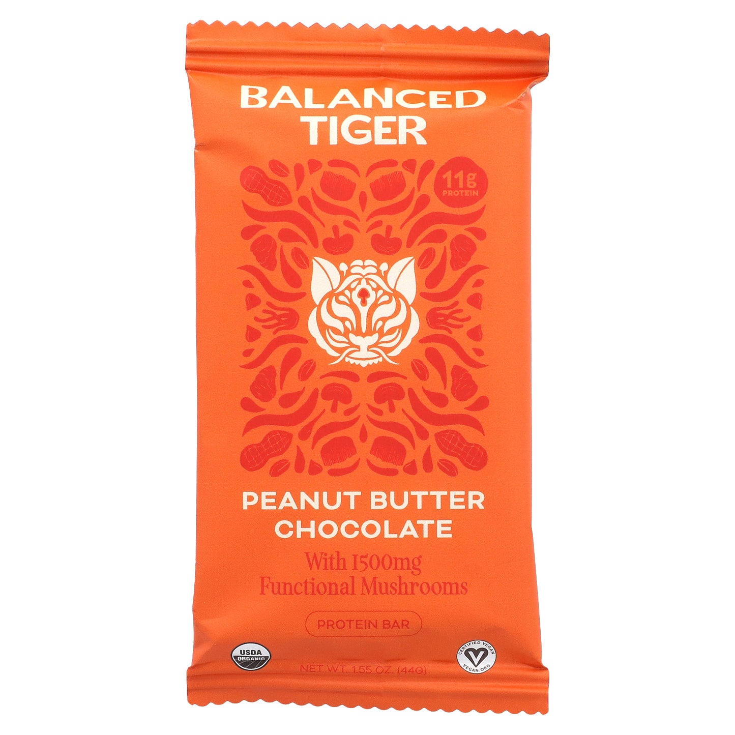 Balanced Tiger, Protein Bar, Peanut Butter Chocolate, 12 Bars, 1.55 oz (44 g) Each