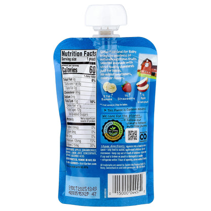 Gerber, Natural for Baby, 2nd Foods®, Apple, Strawberry, Banana, 3.5 oz (99 g)