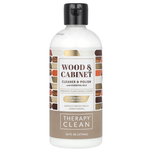 Therapy Clean, Wood & Cabinet, Cleaner & Polish with Essential Oils, 16 fl oz (473 ml)