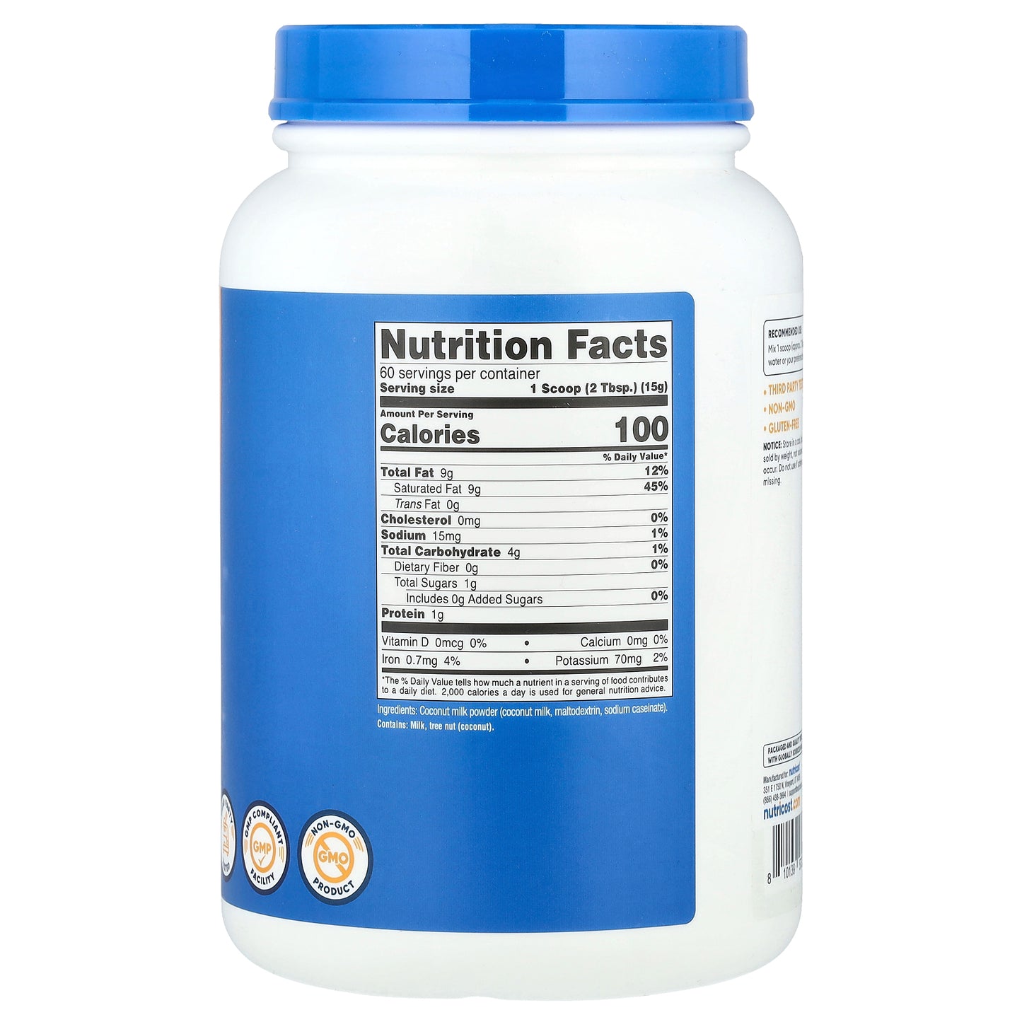 Nutricost, Coconut Milk Powder, Unflavored, 32.4 oz (907 g)