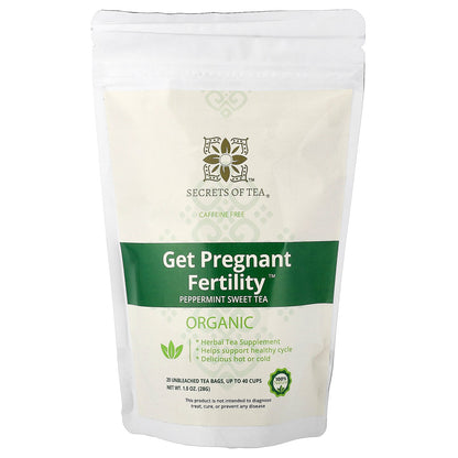 Secrets of Tea, Get Pregnant Fertility™, Organic Peppermint Sweet Tea, Caffeine Free, 20 Unbleached Tea Bags, 1 oz (28 g)