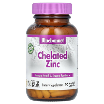 Bluebonnet Nutrition, Chelated Zinc, 90 Vegetable Capsules (30 mg per Capsule)