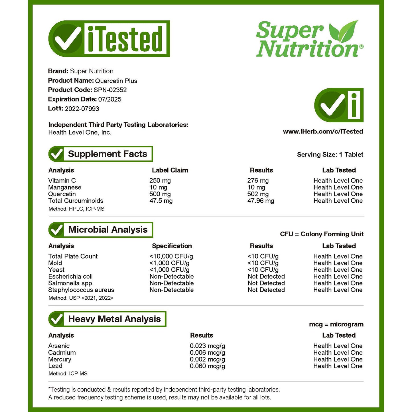 Super Nutrition, Quercetin Plus, 100 Tablets