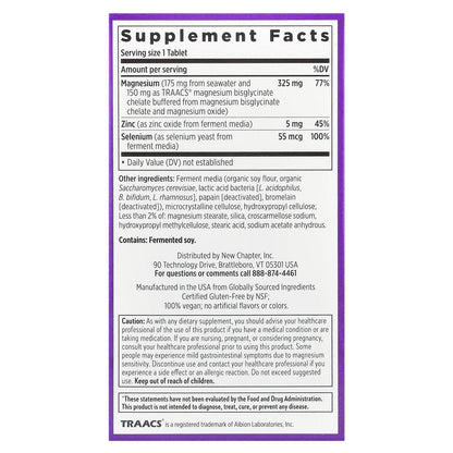 New Chapter, Magnesium + Selenium & Zinc, 30 Vegan Tablets