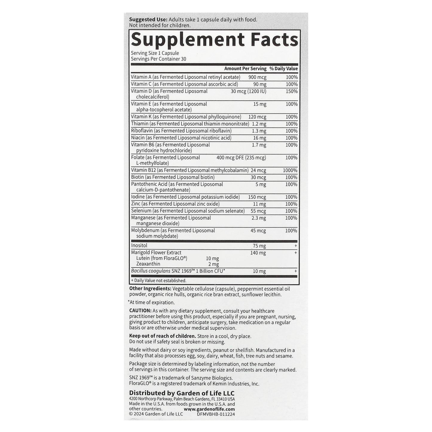 Garden of Life, Dr. Formulated Multi+, Brain Health, 30 Capsules