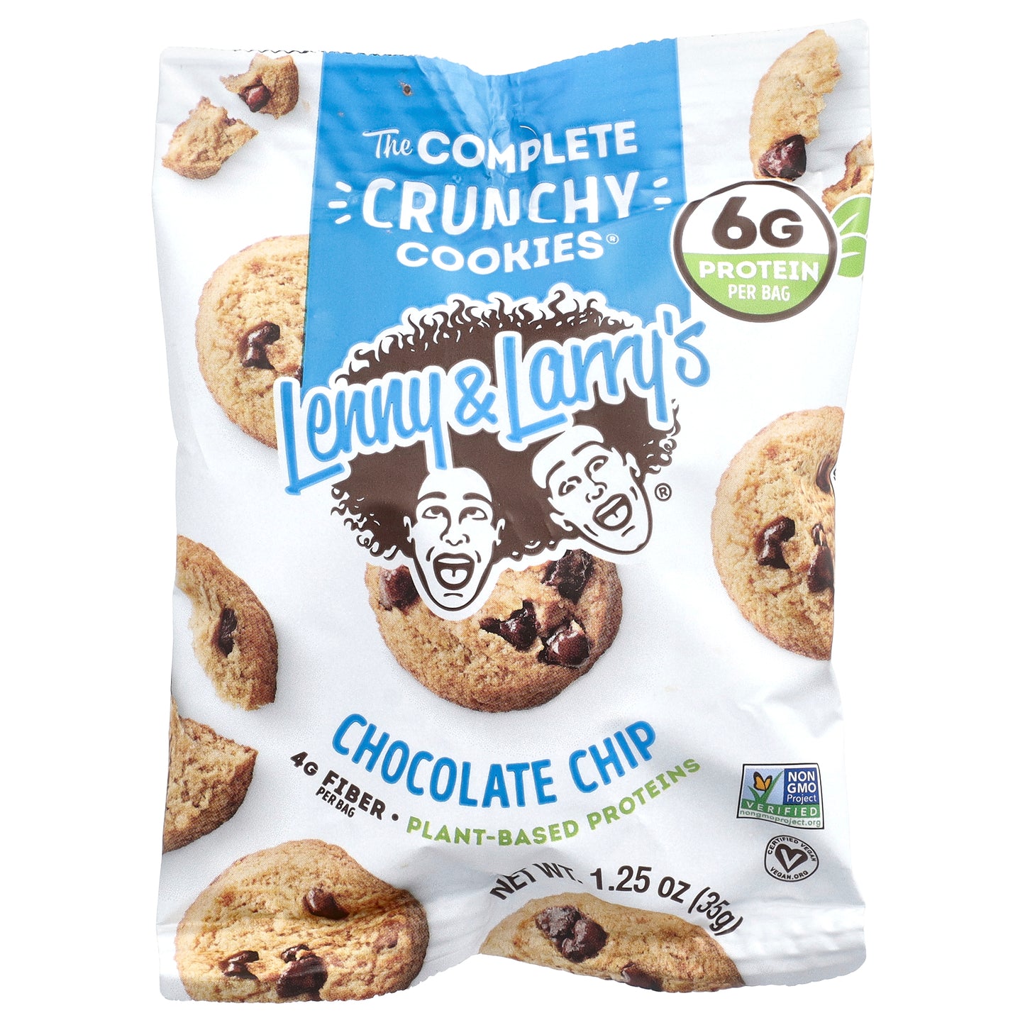 Lenny & Larry's, The Complete Crunchy Cookies®, Chocolate Chip, 12 Bags, 1.25 oz (35 g) Each