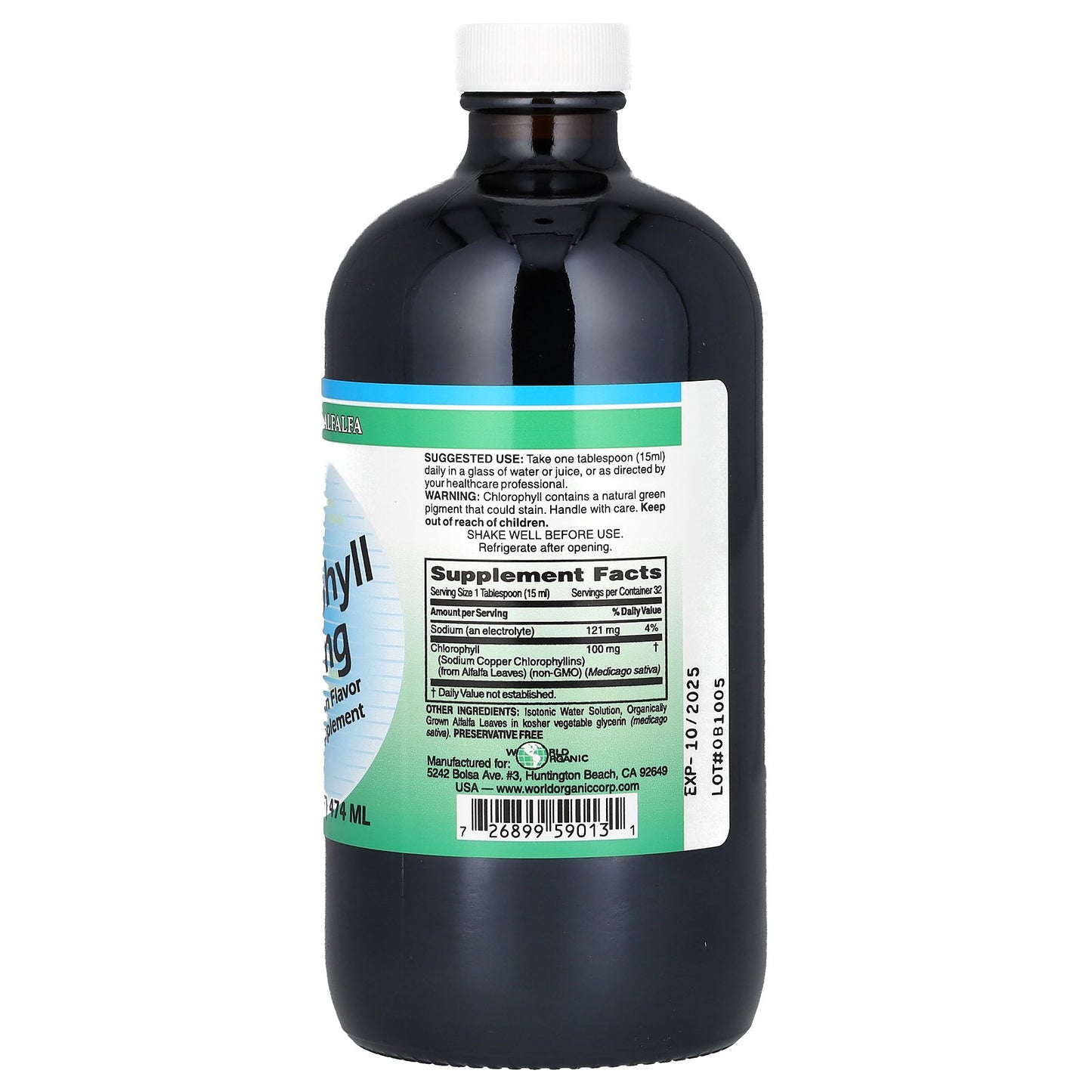 World Organic, Liquid Chlorophyll, 16 fl oz (474 ml)