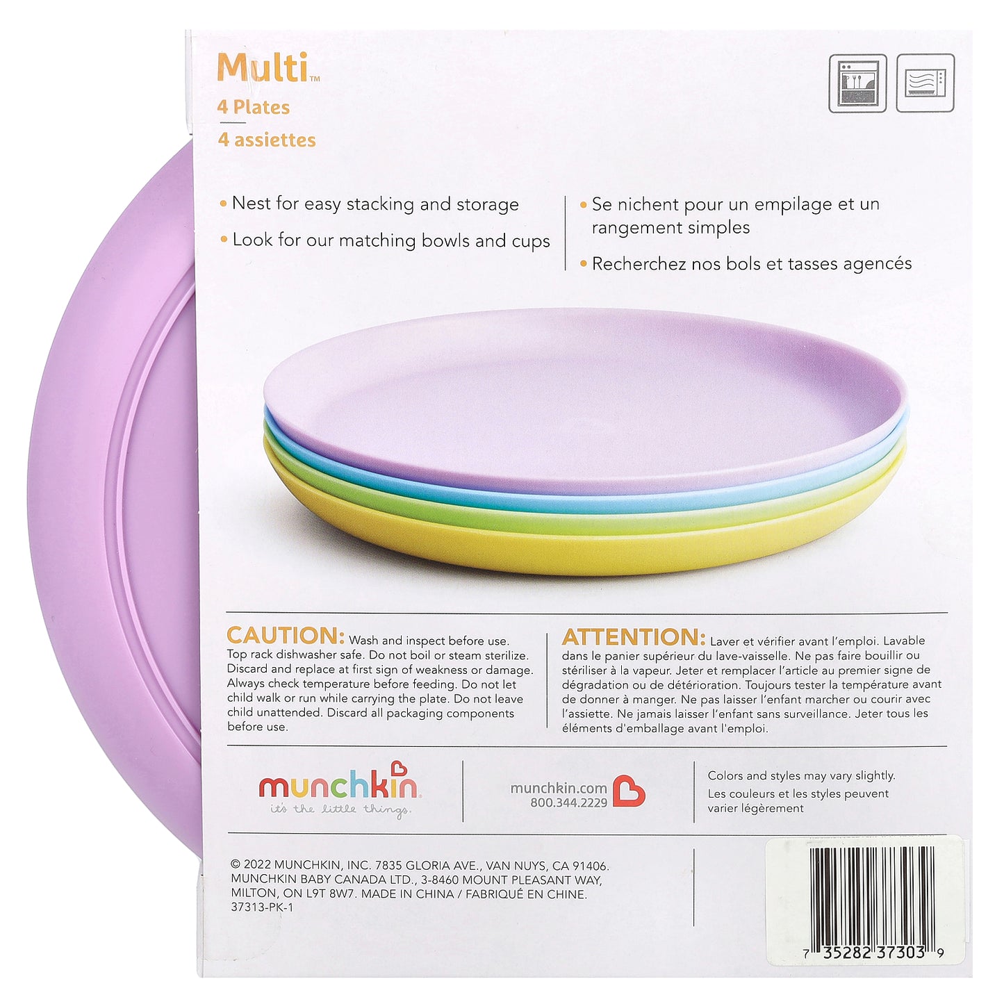 Munchkin, Multi™ Plates, 6 Months+, 4 Count