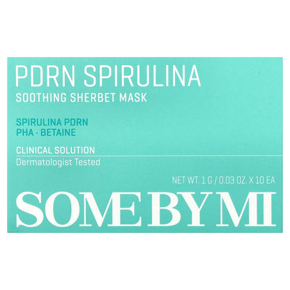 SOME BY MI, PDRN Spirulina, Soothing Sherbet Beauty Mask, 10 Pack, 0.03 oz (1 g) Each